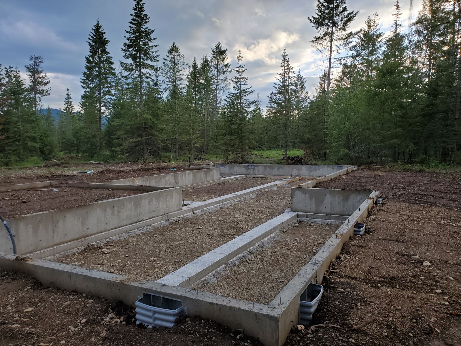 Poured concrete foundation and stem walls for a current Wachtel Construction build in North Idaho